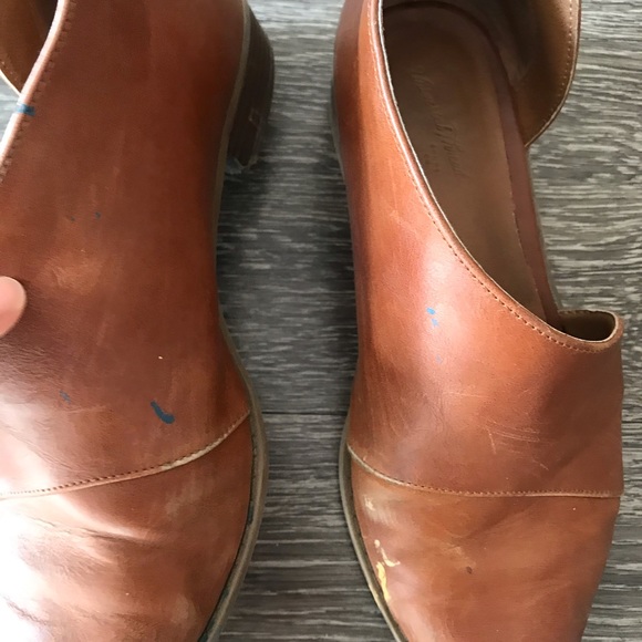 Brown side slit leather shoes - Picture 4 of 5